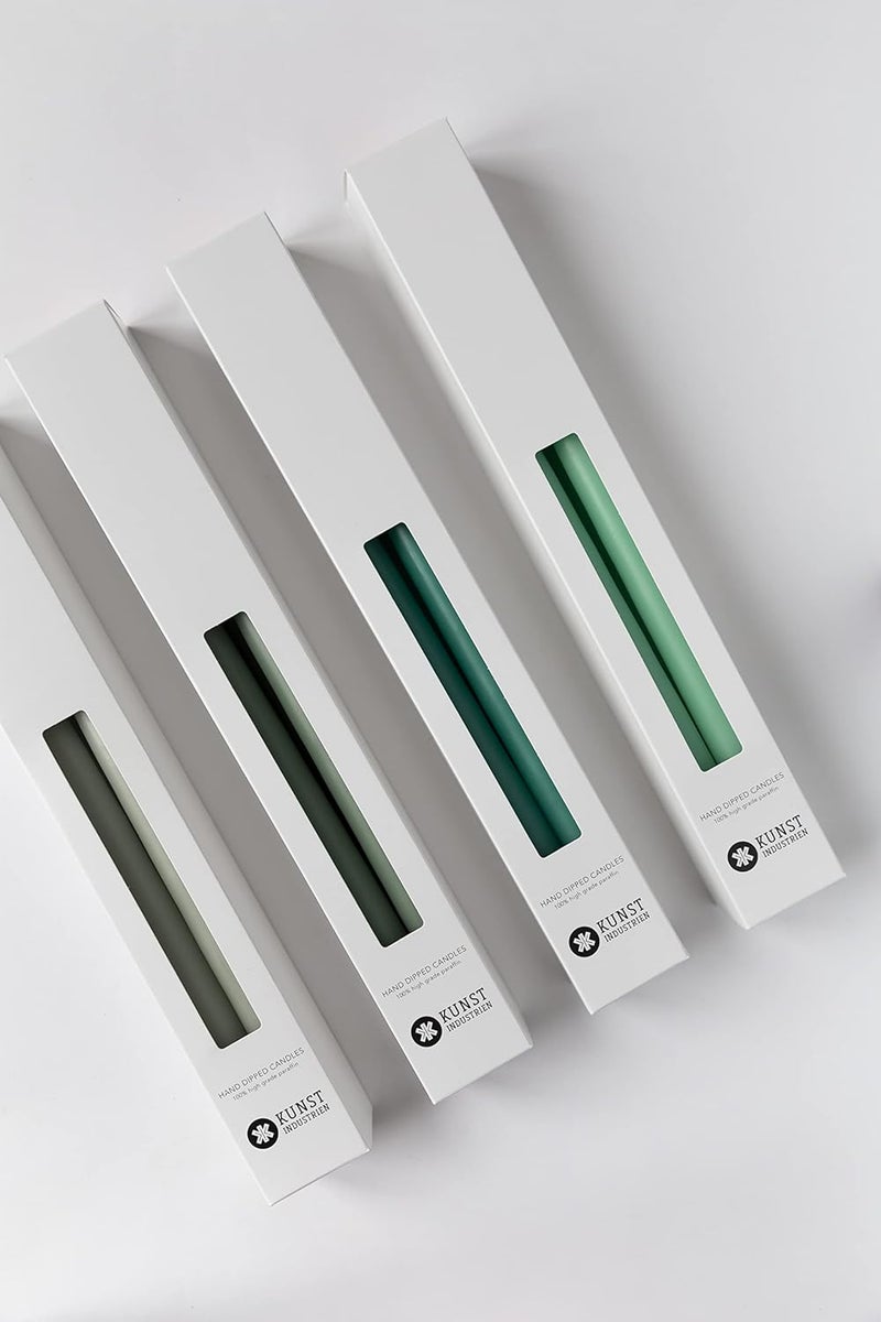 Kunstindustrien ® Taper Candles – Set of 4, 13.8" – Made in Denmark, Long Burning Candles 15h, Unscented & Smokeless Candlesticks – Elegant Tall Candles for Weddings, Dinners & Home Decor (Turquoise) - Image 5